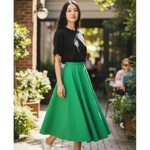 Vintage Kelly Green Polka Dot Circle Skirt
